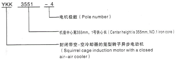 YKK系列(H355-1000)高压YE2-225S-8三相异步电机西安泰富西玛电机型号说明